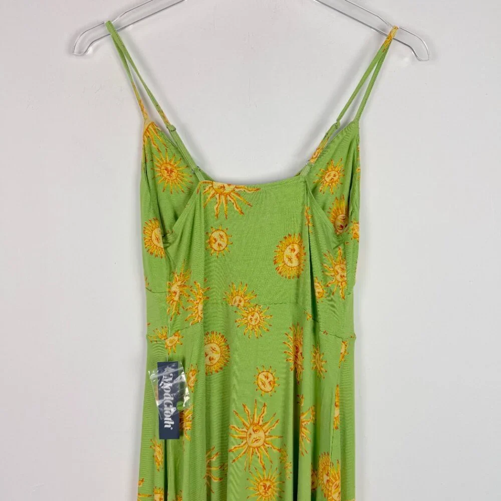 NWT Modcloth Seaside Vacay Slip Dress 90's Suns Lime Size Medium M NEW - Picture 10 of 11